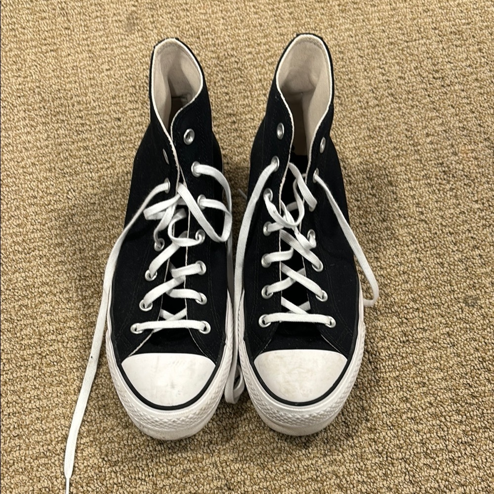 Converse Black High-Top Platform Shoes